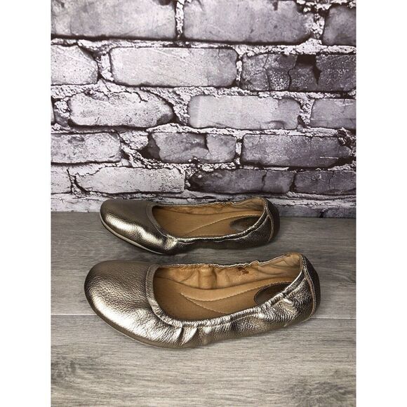 Clarks Artisan Bronze Gold Leather Casual Ballet Flats Shoes Women Sz 8M US/39EU - Picture 13 of 16